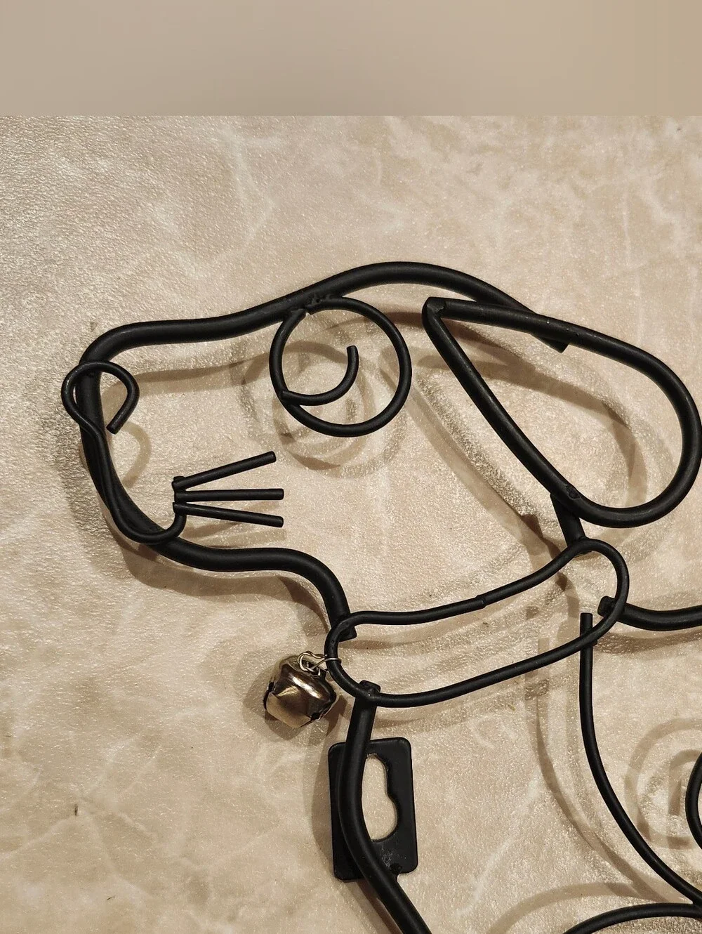 Vintage IKEA Squggly black puppy Leash/Coat/Hat Rack Keyhole home decor